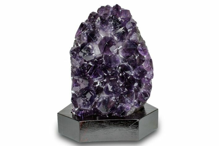 Deep Purple Amethyst Geode With Wood Base - Uruguay #275645